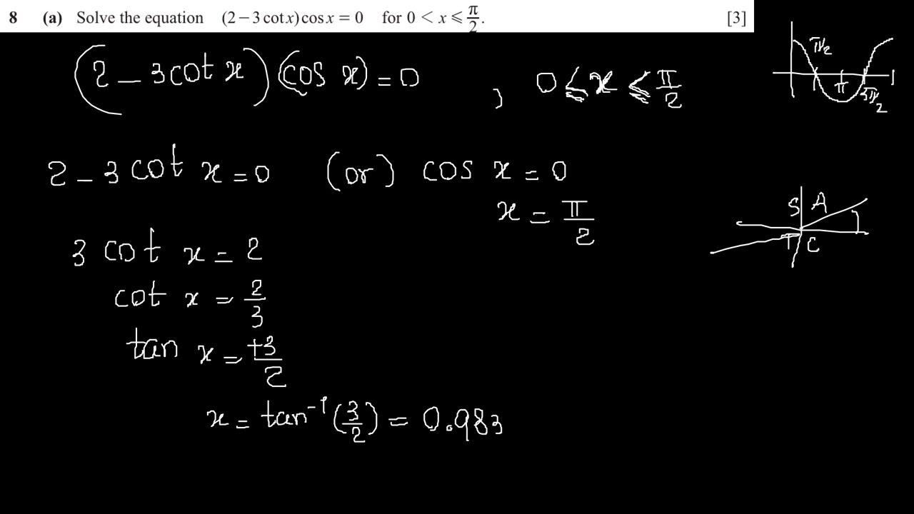 8 a    Trigo Solve the equation