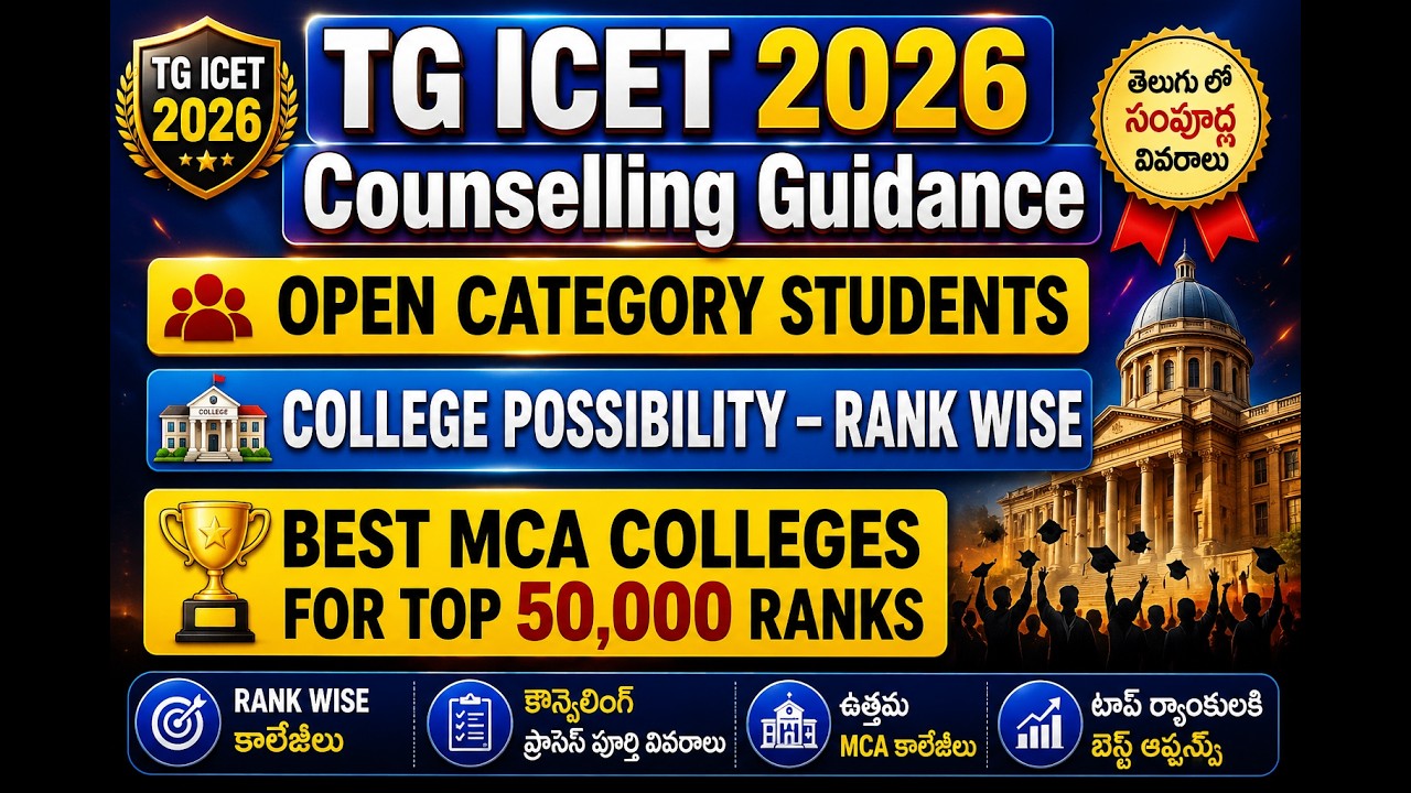 TOP MCA COLLEGES UP TO 50,000 RANK FOR OPEN CATEGORY STUDENTS / IQ ACADEMY