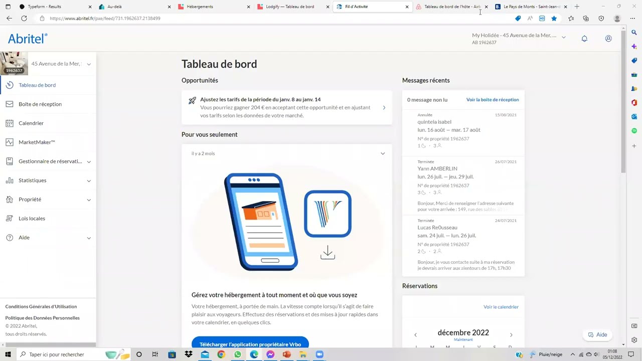 Comment trouver les liens ICAL ABRITEL, AIRBNB & BOOKING