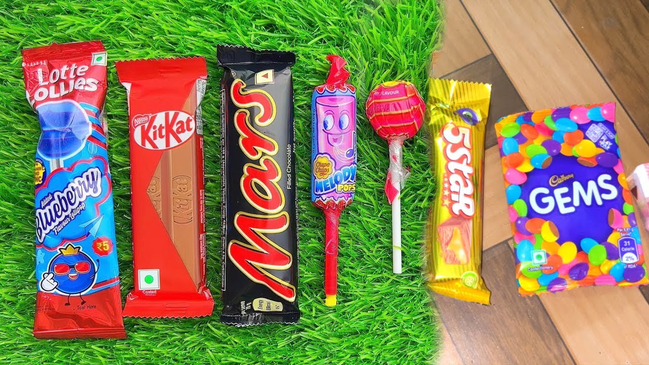 ASMR Most Popular Candys / some lots of colorful rainbow lollipop candy / unpackingchocolate eat