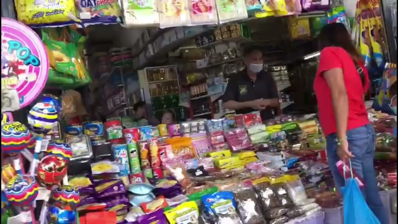 Walking in Indochina market at Mukdahan Thailand