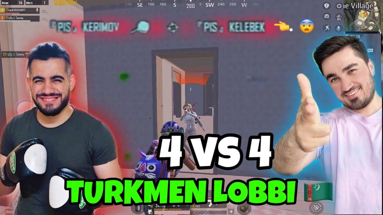 TURKMEN PUBG MOBILE LOBBI ! 4 VS 4 !  EY HUDAYEEEY DIYDIRYAN PRIKOLAR