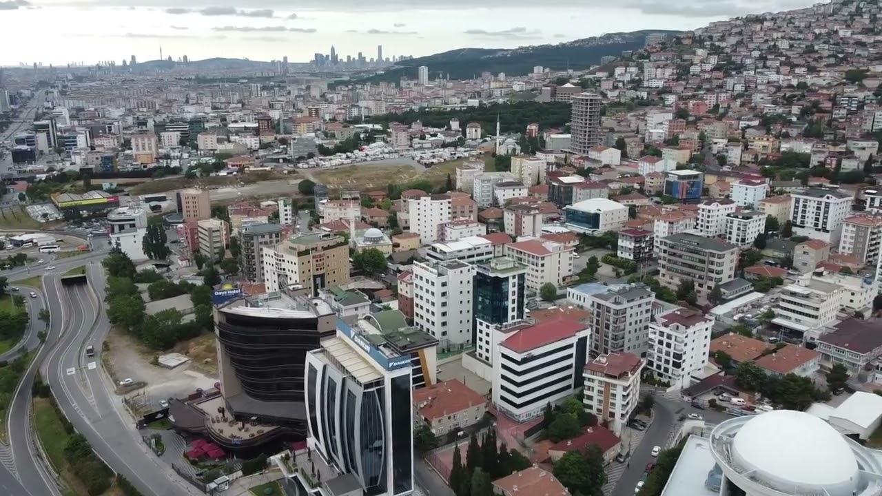 Maltepe (Cevizli, Esenkent, Zümrütevler) by Drone (4k). Istanbul. Turkey