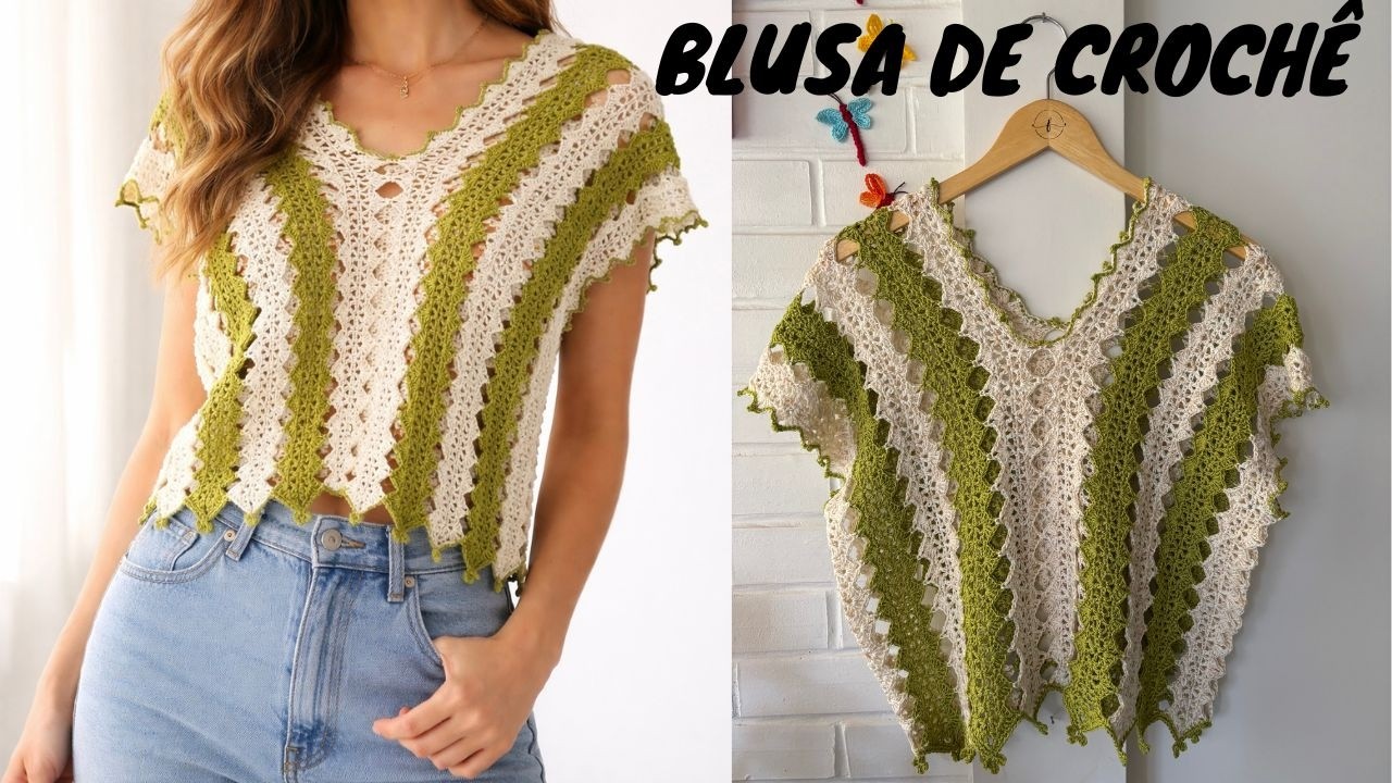 Blusa de crochê - Linda e fácil de fazer!