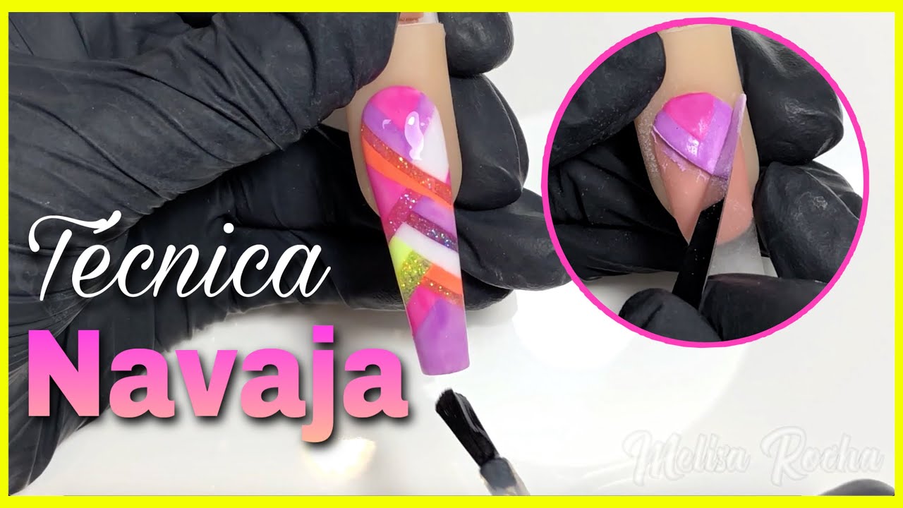Uñas Acrilicas con Tecnica Navaja 💅🏼✨De COLORES
