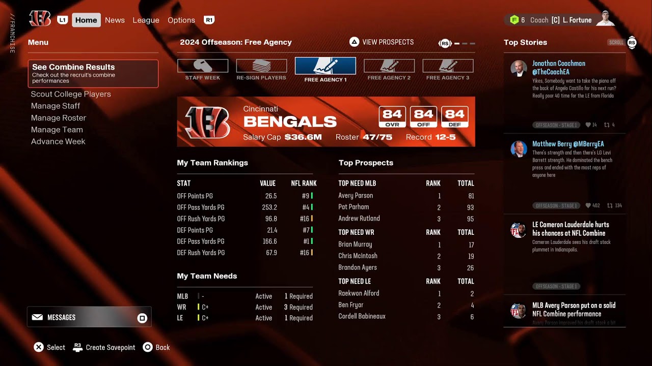 Madden 25 Bengals franchise mode Season 2 episode 2