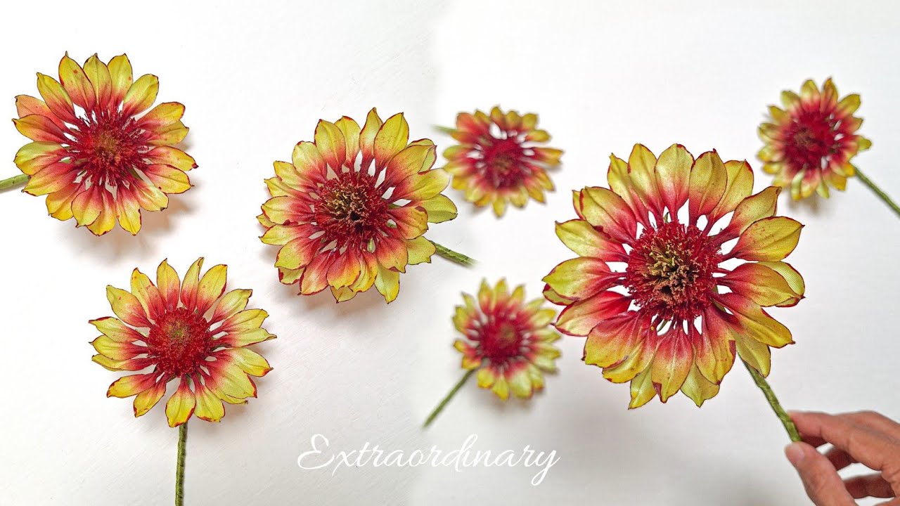 DIY, Green Twister Coneflower from Satin Ribbon | 4K | Extraordinary Flowers Craft | CyzecoSRF#52