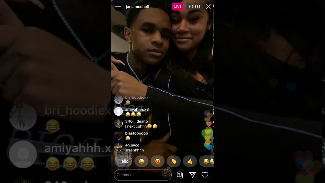 YBN almightyjay and Jania hugged up and kissing 😘on Instagram live