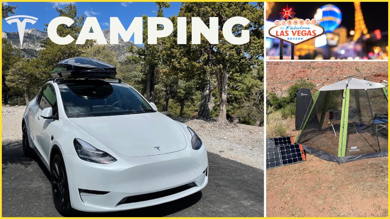 Camping 35 Minutes North of Las Vegas Strip in Mountains in 2021 Tesla Model Y | S1:E7