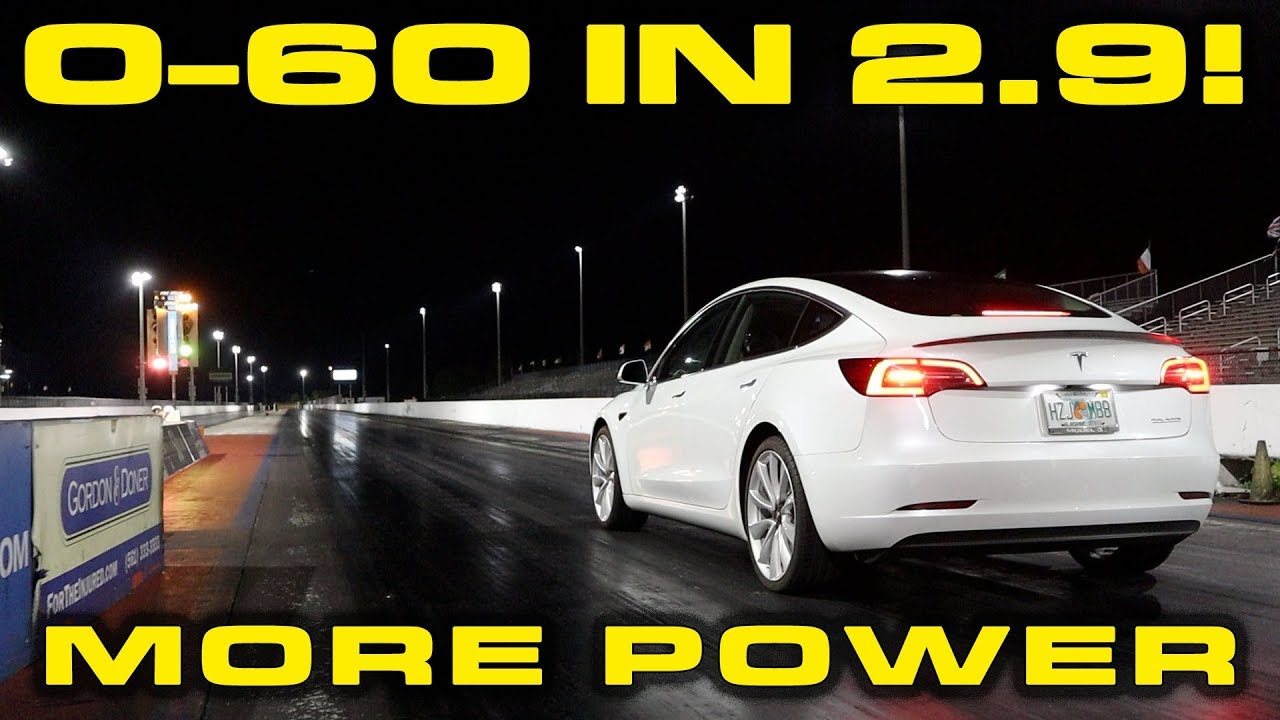 Tesla Model 3 & Model S Power Increase Testing * Model 3 hits 60 MPH in 2.9 Seconds!