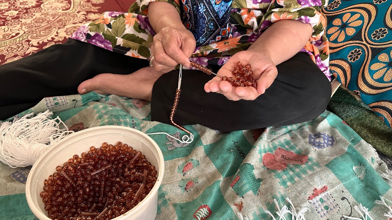 rosary/The process of producing rosary beads and threading them📿🪡🧵 👵🇮🇷