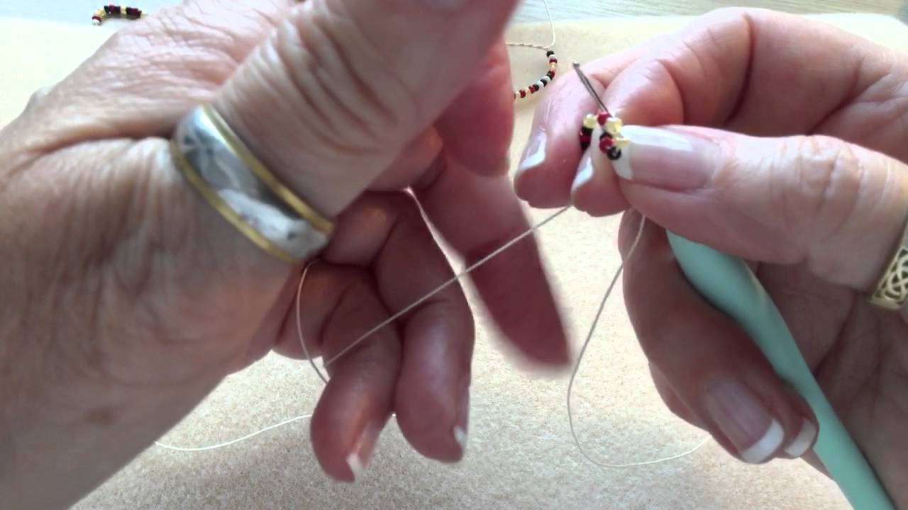 How to begin slip stitch bead crochet rope