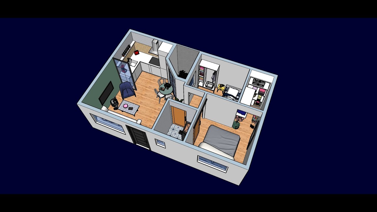 CASA 8x5 metros/ 2 habitaciones/ armario vestidor/ patio interior