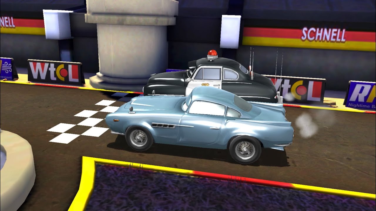 cars: fast as lightning extreme race - finn mcmissile vs sheriff