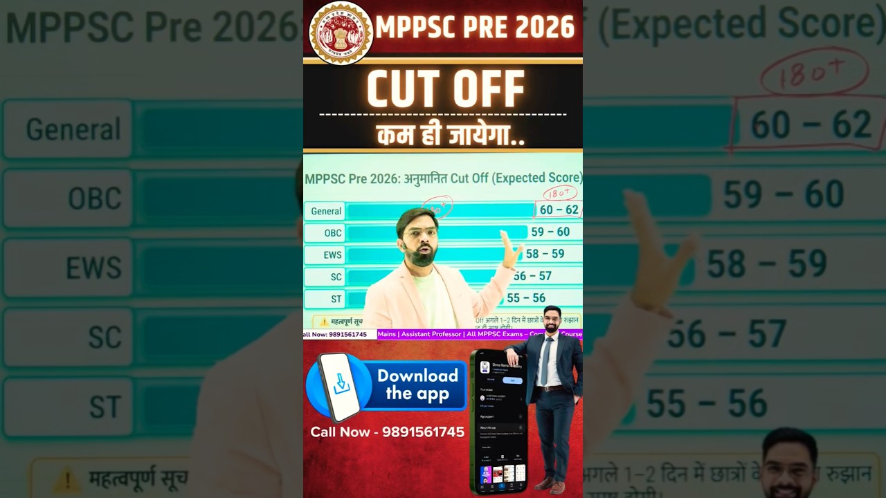 Cut off MPPSC Pre 2026 | Mains me lag Jao #mppsc #mppsc2026