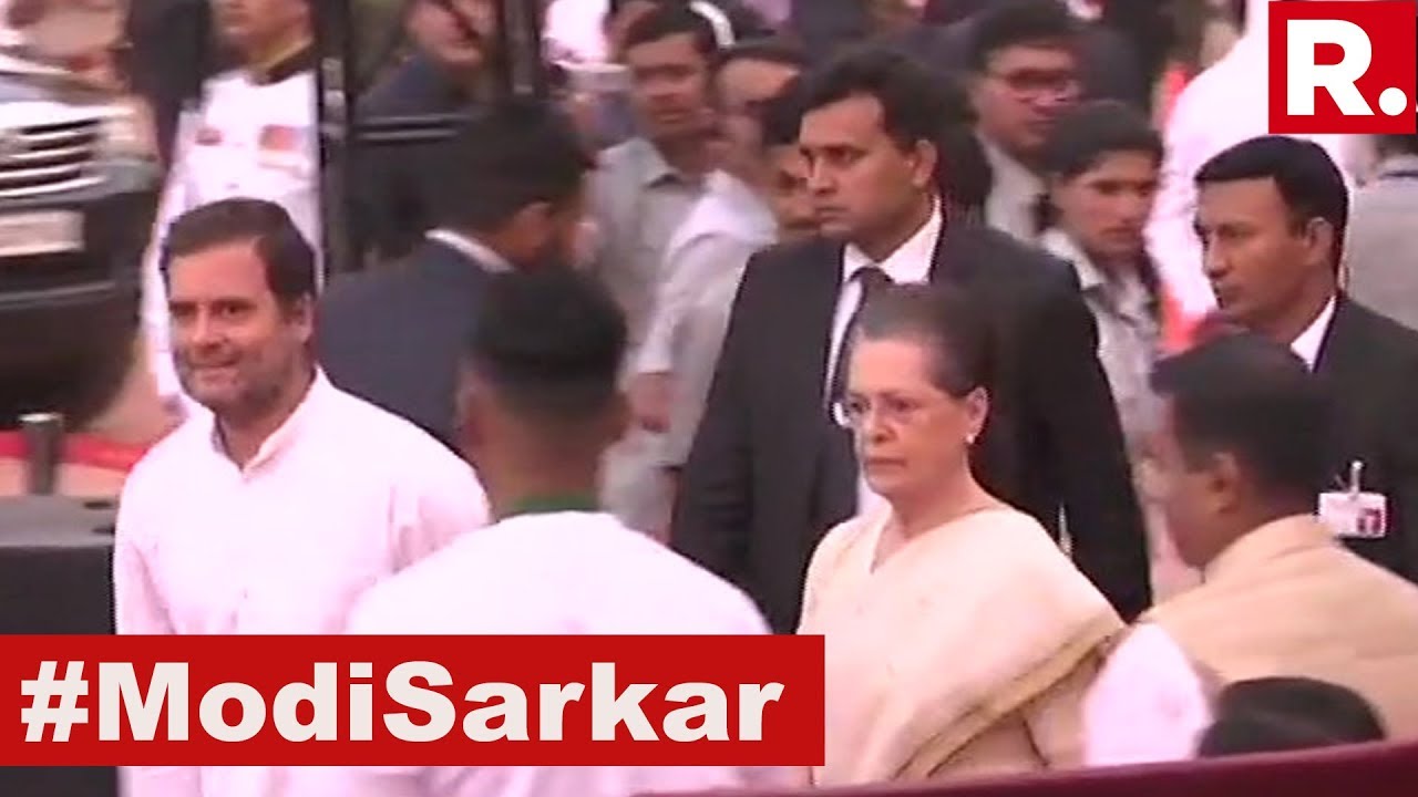 Rahul Gandhi And Sonia Gandhi Arrive At Rashtrapati Bhavan Ahead Of PM Modi's Swearing-In Ceremony