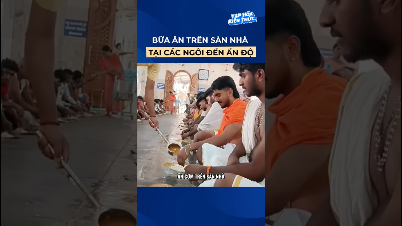 Bữa ăn tr&ecirc;n s&agrave;n nh&agrave; tại c&aacute;c ng&ocirc;i đền ở Ấn Độ #shorts