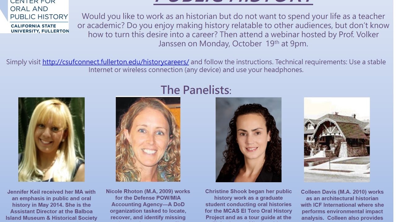CSUFCareers in History Webinar - Public History
