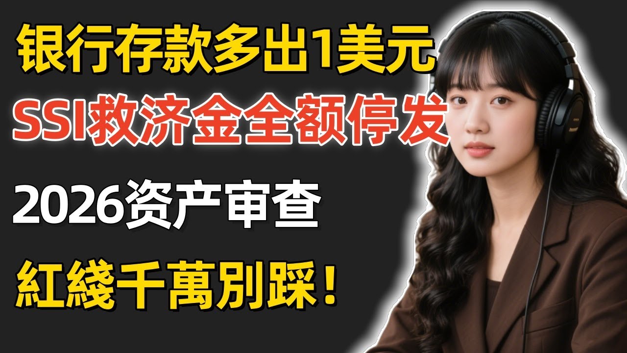 银行存款多出这1美元， SSI救济金全额停发！2026资产审查“红线”到底在哪里？