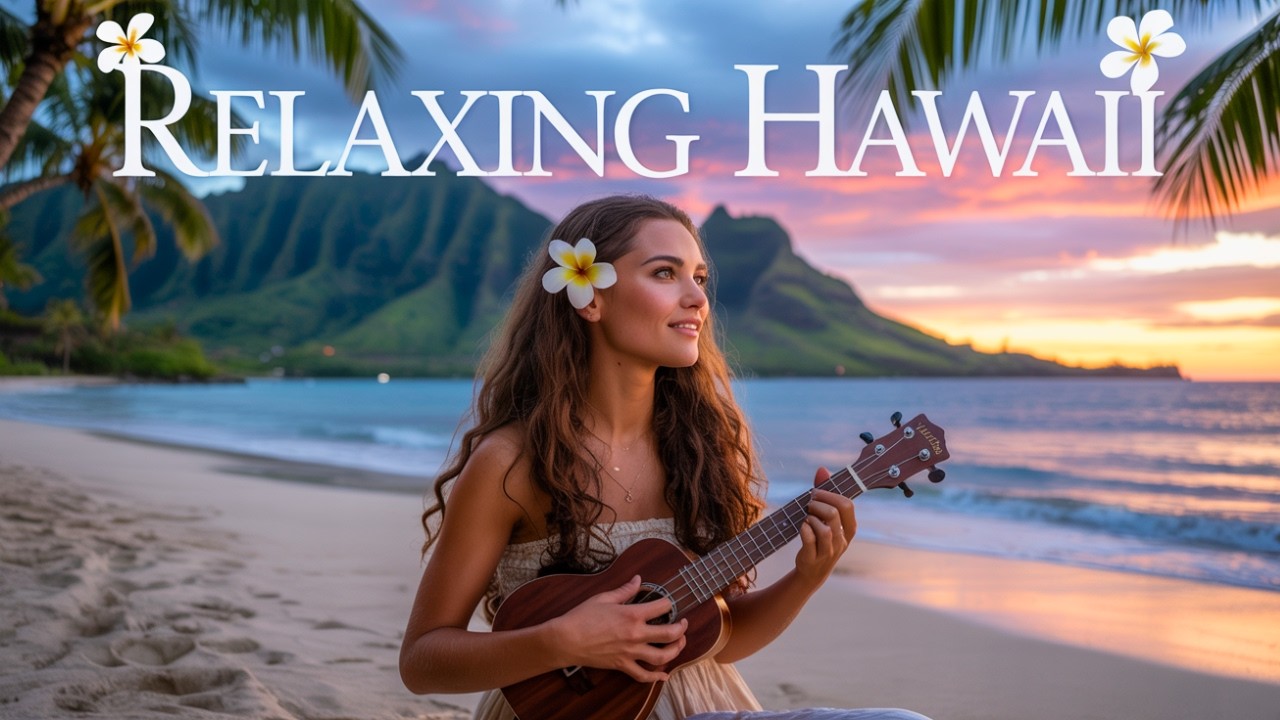 Tropical Hawaiian Beach Café Ambience with Soothing Guitar Music✅🎶