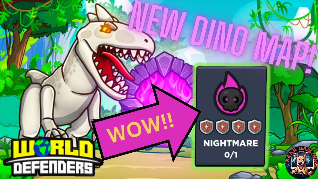 HOW???? NEW DINO MAP ON NIGHTMARE MODE!!! WORLD DEFENDERS ROBLOX