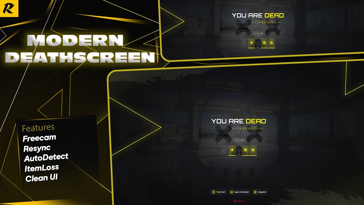 FiveM Deathscreen | Clean UI, Resync System, Freecam & Full Config Support