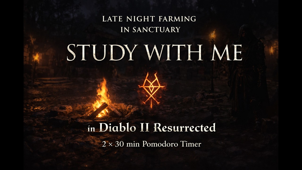 Study With Me in Diablo 2 Resurrected | 2×30 Pomodoro | FULL CLEAR Run