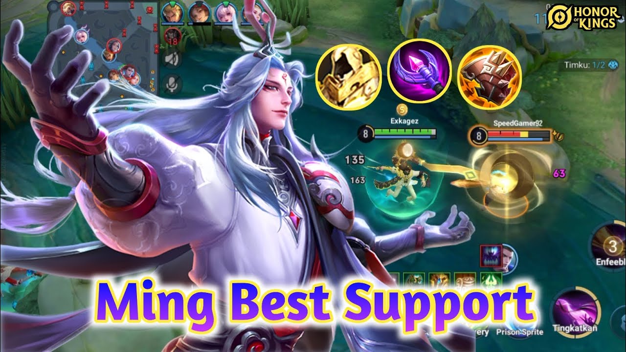 Ming Honor Of Kings Best Support | 80% Team Fight | Best Build Arcana & Gameplay