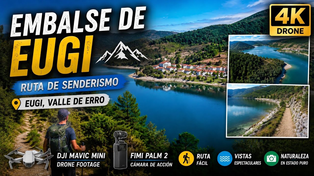 Embalse de EUGI, Rio ARGA, Que ver en NAVARRA, Ruta de Senderismo #Dji Mavic Mini & #Fimi Palm 2