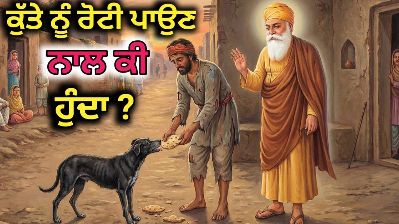 ਗੁਰੂ ਨਾਨਕ ਦੇਵ ਜੀ ਕਥਾ ਕੁੱਤੇ ਨੂੰ ਰੋਟੀ ਪਾਉਣ ਨਾਲ ਕੀ ਹੁੰਦਾ l Guru Nanak Dev Ji Shabad l Guru Nanak Story