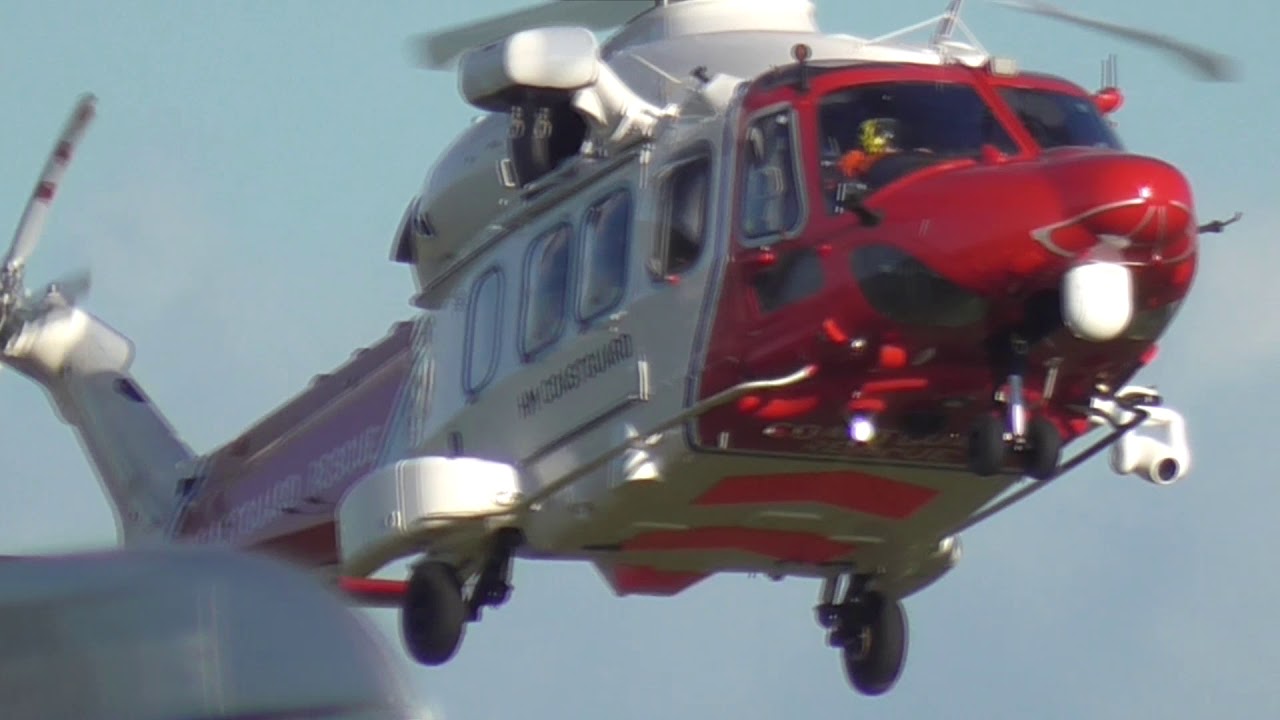 HM Coastgaurd AW189 - G-MCGM - Landing at Solent Airport