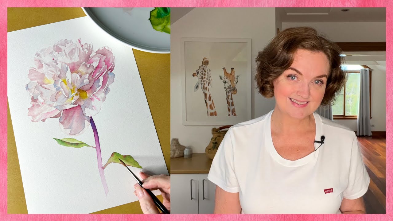 Mixing Watercolors to Paint a Peony.