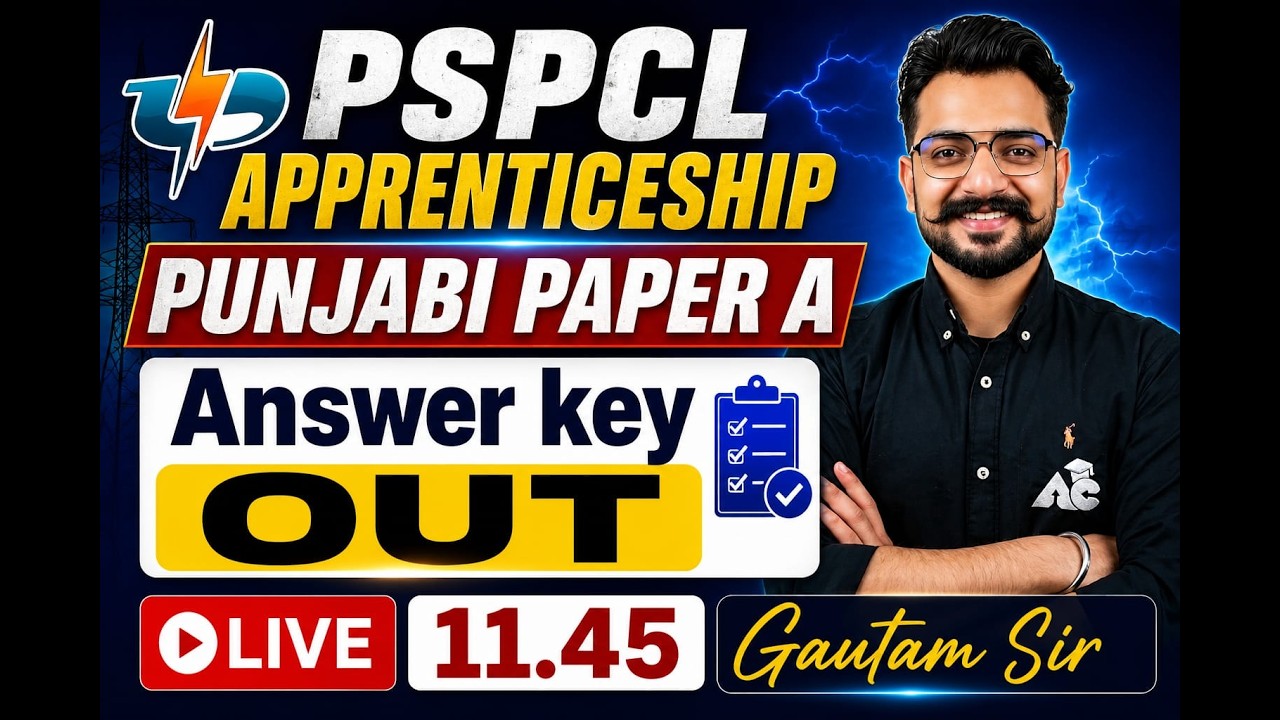 PSPCL Apprenticeship 2026 | Punjabi Paper-A Answer Key Out | Question Paper Solution | Gautam Sir