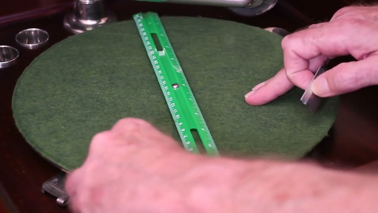 Trimming oversized platter felt