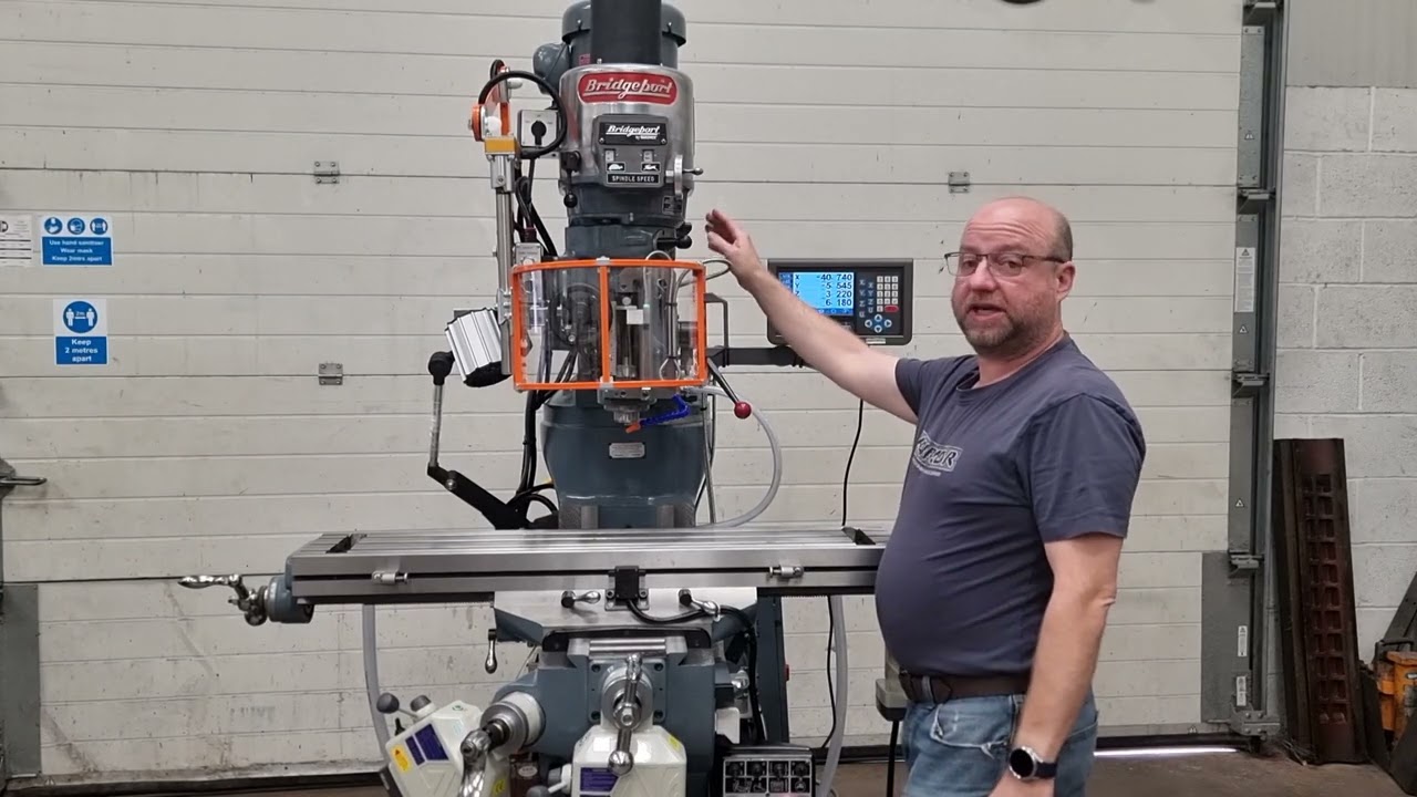 Rebuilt Bridgeport Milling machine with 42 inch table and Goodwin 4 axis Digital Readout system
