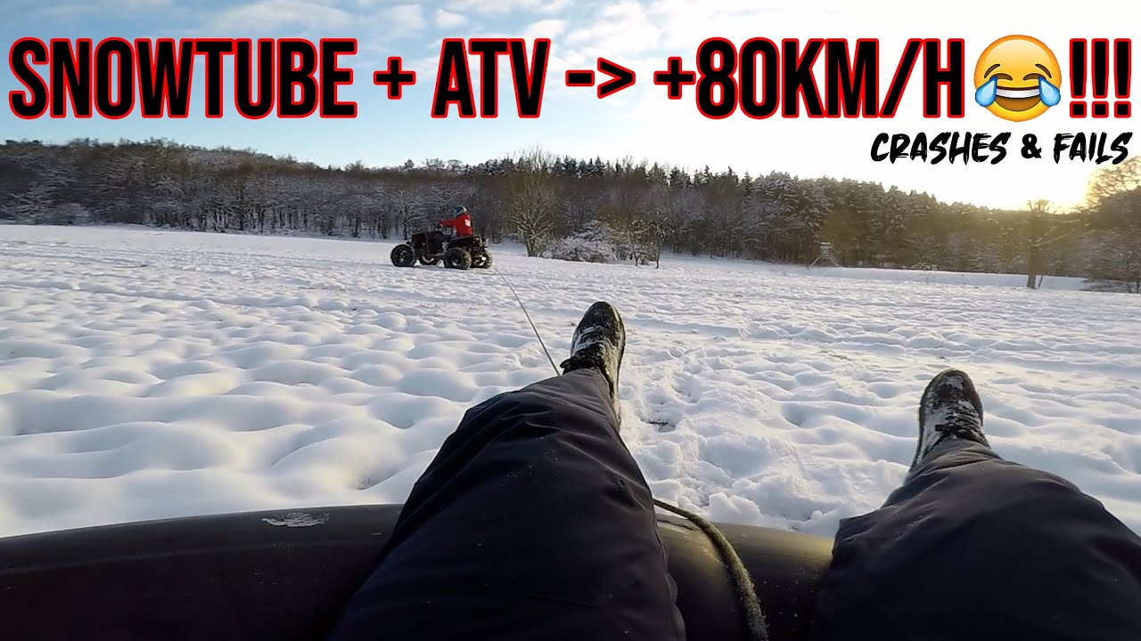 Snowtube hinterm Quad mit 80 km/h 😨😂! | Quadboy & Friends