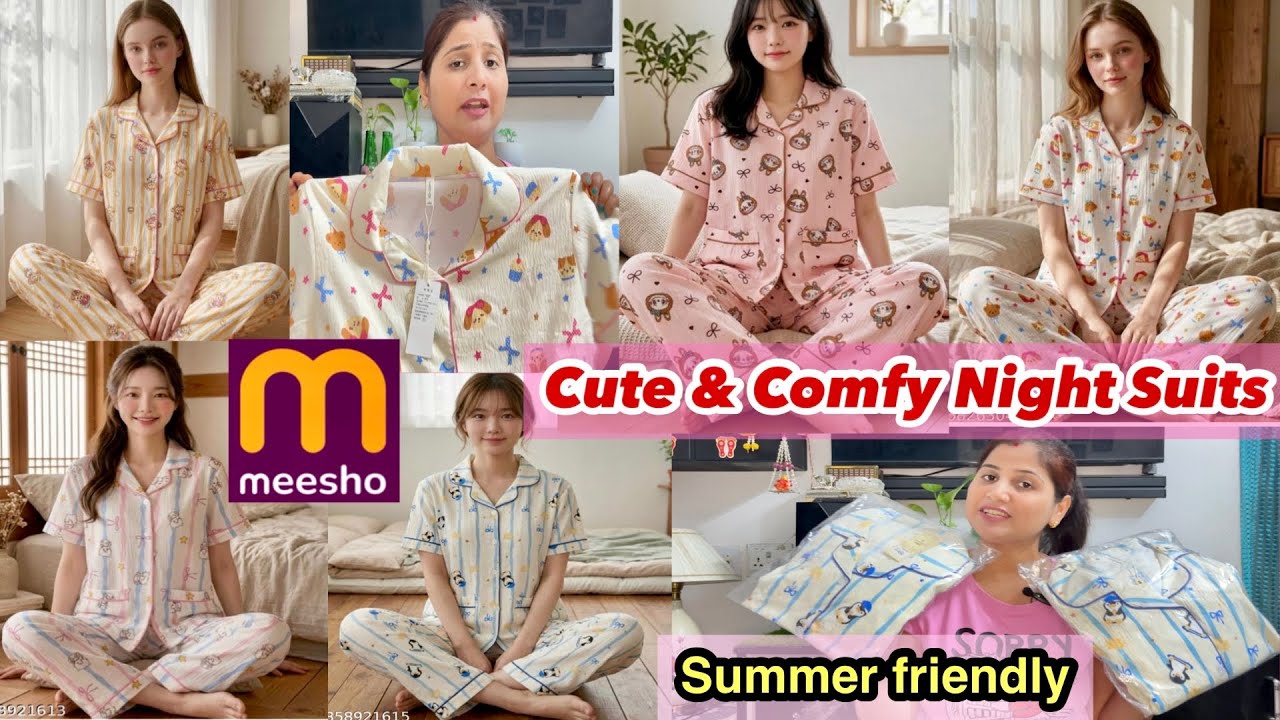 Meesho Cute & Comfy Night suits | Summer Friendly Night Wear for Girls/Women | #meesho #meeshohaul