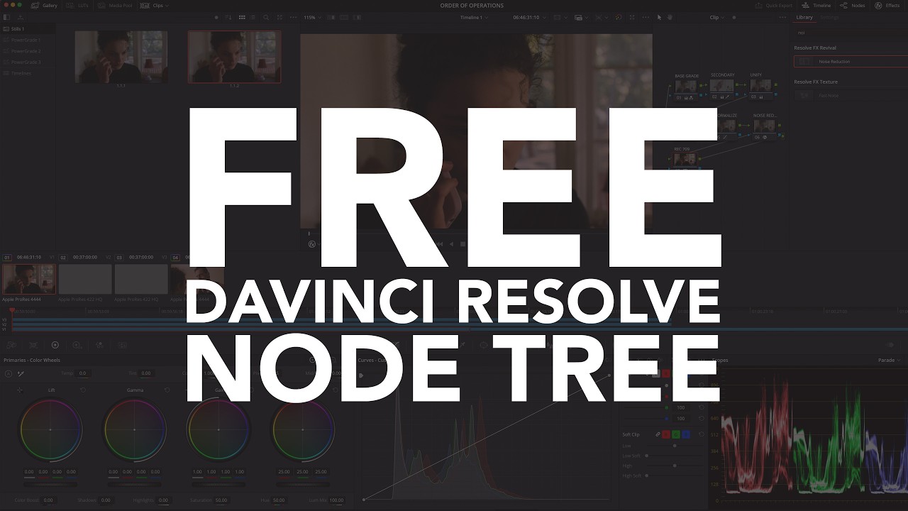 FREE DaVinci Resolve NODE TREE & PowerGrade For Correct Order Of Operations