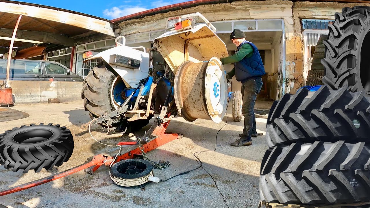 Ford Traktörün Arka Lastiklerini Yeniliyoruz. Lastik Değişimi.