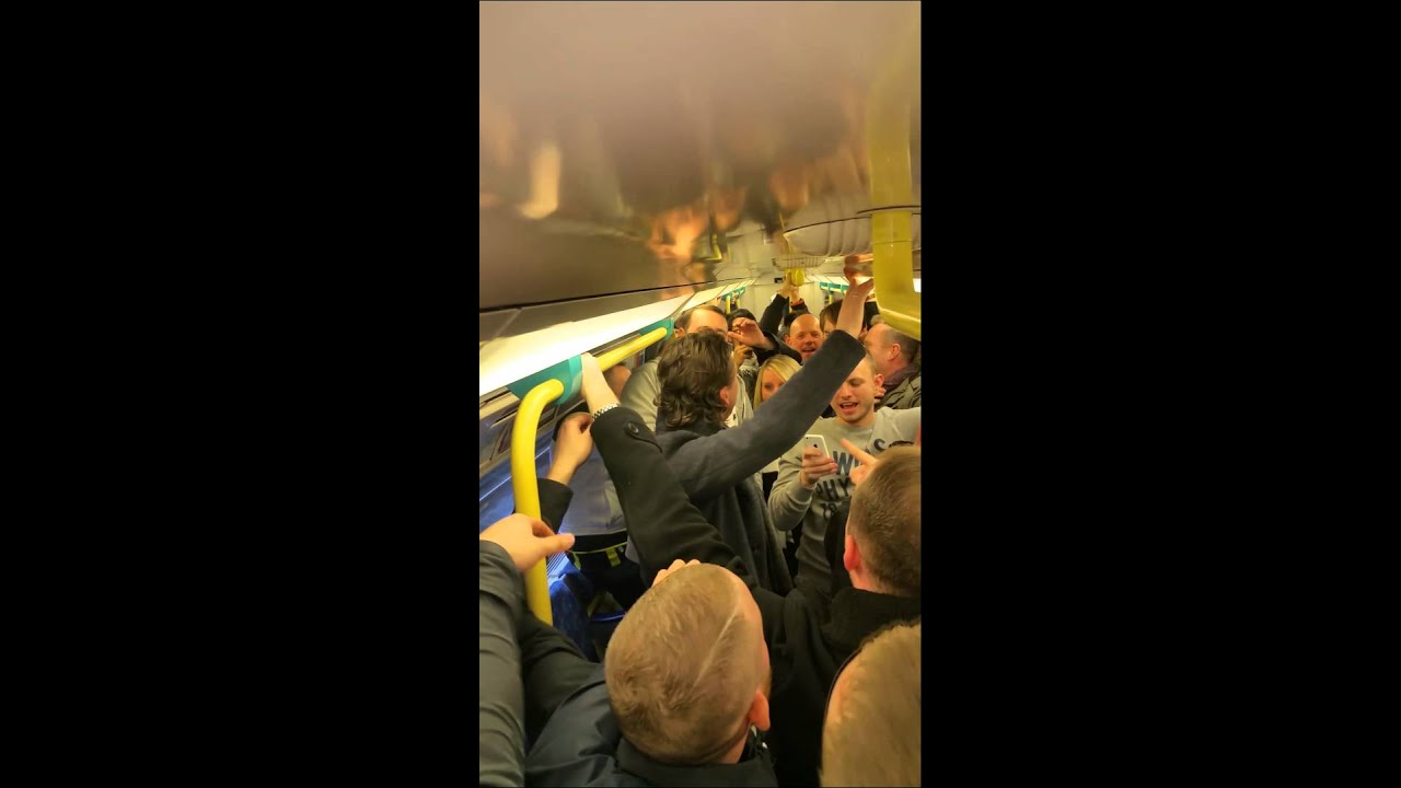 Steffen Freund on the tube going to Wembley!