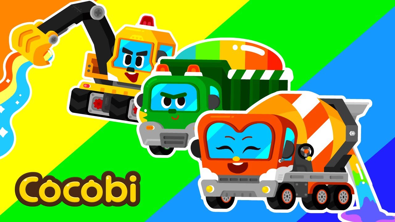 Color Heavy Construction Vehicles | Songs for Kids | Cocobi