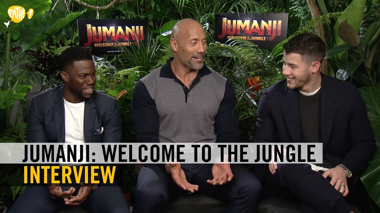Jumanji: Welcome to the Jungle - Interview - Dwayne Johnson + Kevin Hart + Nick Jonas - Pathé