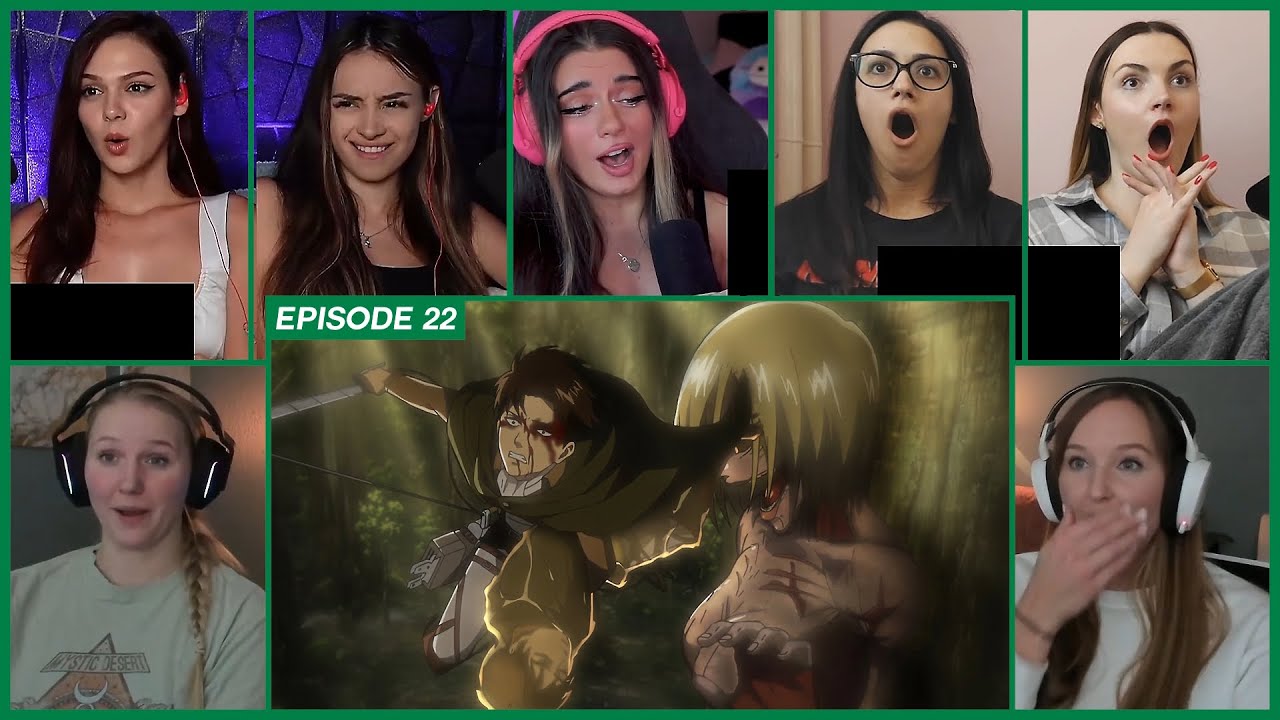 [GIRLS REACT] Levi vs Female Titan | Attack on Titan Ep 22 Girl Reaction Mashup