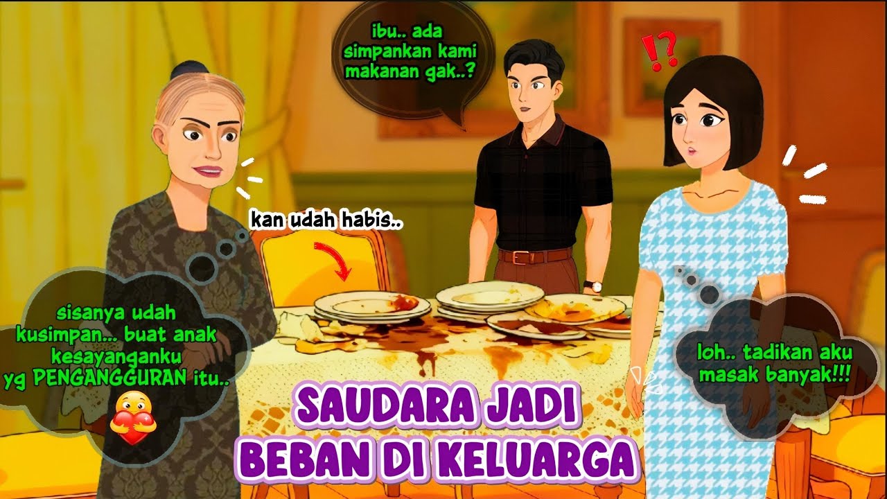 ORANG TUA PILIH KASIH,ANAK KESAYANGAN MALAH BEBAN KELUARGA || ANIMASI DRAMA #animasi