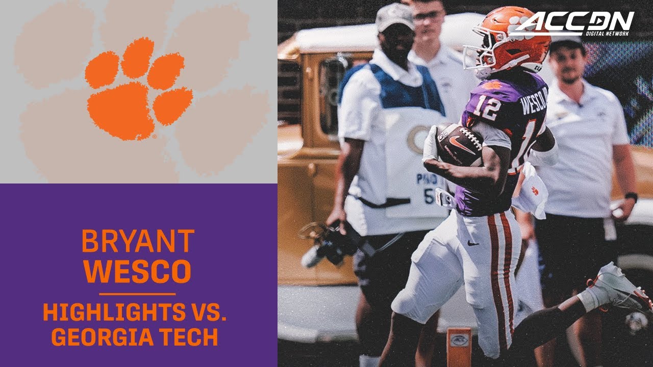 Clemson WR Bryant Wesco Jr. Highlights vs. Georgia Tech