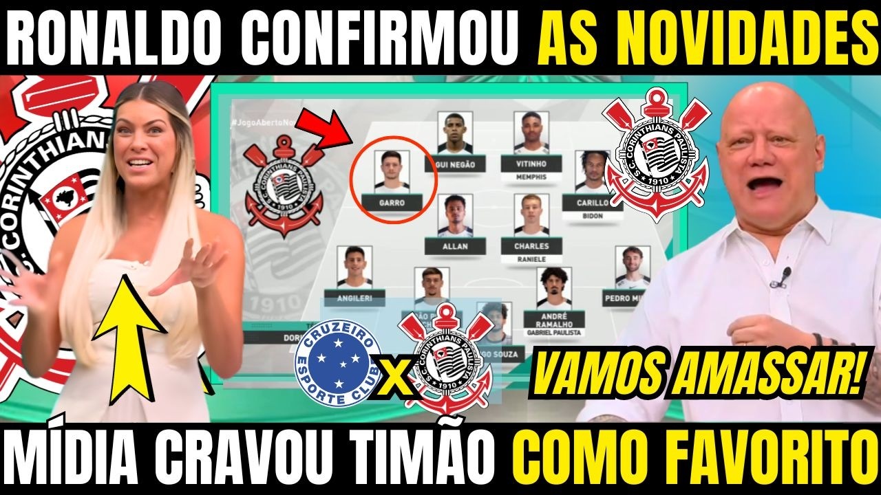 RONALDO GIOVANELLI SOLTOU AS NOVIDADES DO CORINTHIANS QUE ESCALOU UM BAITA TIME PARA O JOGO DE HOJE