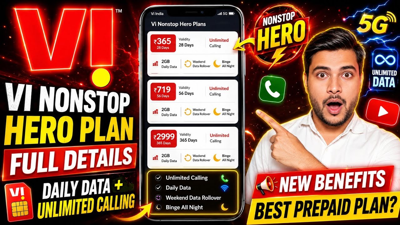 Vi nonstop hero plan| Vi nonstop unlimited data| vi hero 4g unlimited data plans| Vi 4g unlimited