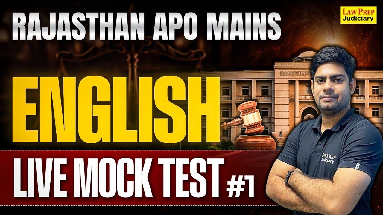 Rajasthan APO Mains: English Live Mock Test | #1 | English for All Judiciary Exams | By Surya Sir