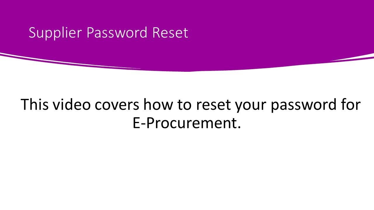 How to Reset Your Password - King County E-Procurement (03.01.23)
