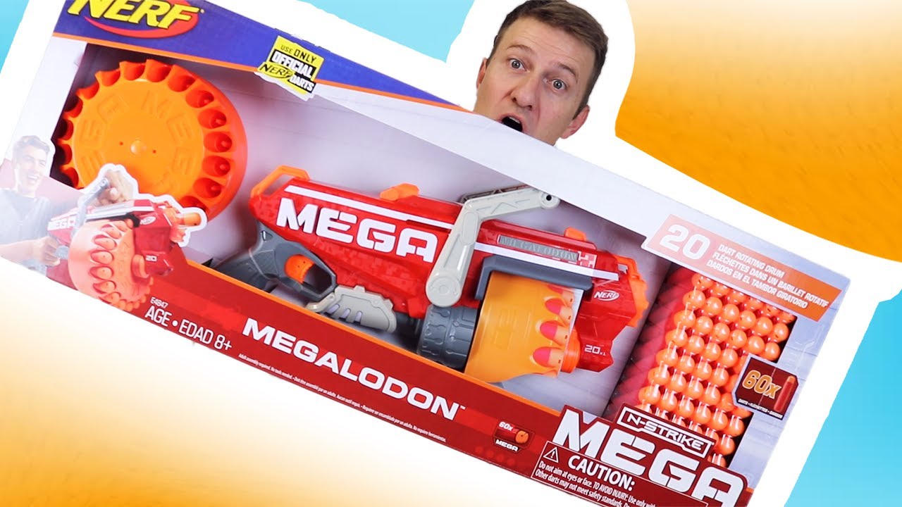 Nerf Mega Megalodon Unboxing Review and Trick Shots